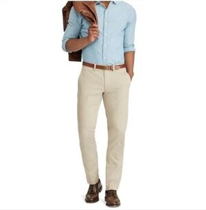 Polo Ralph Lauren Beige Stretch Straight Fit Chino Pants Size 35×30